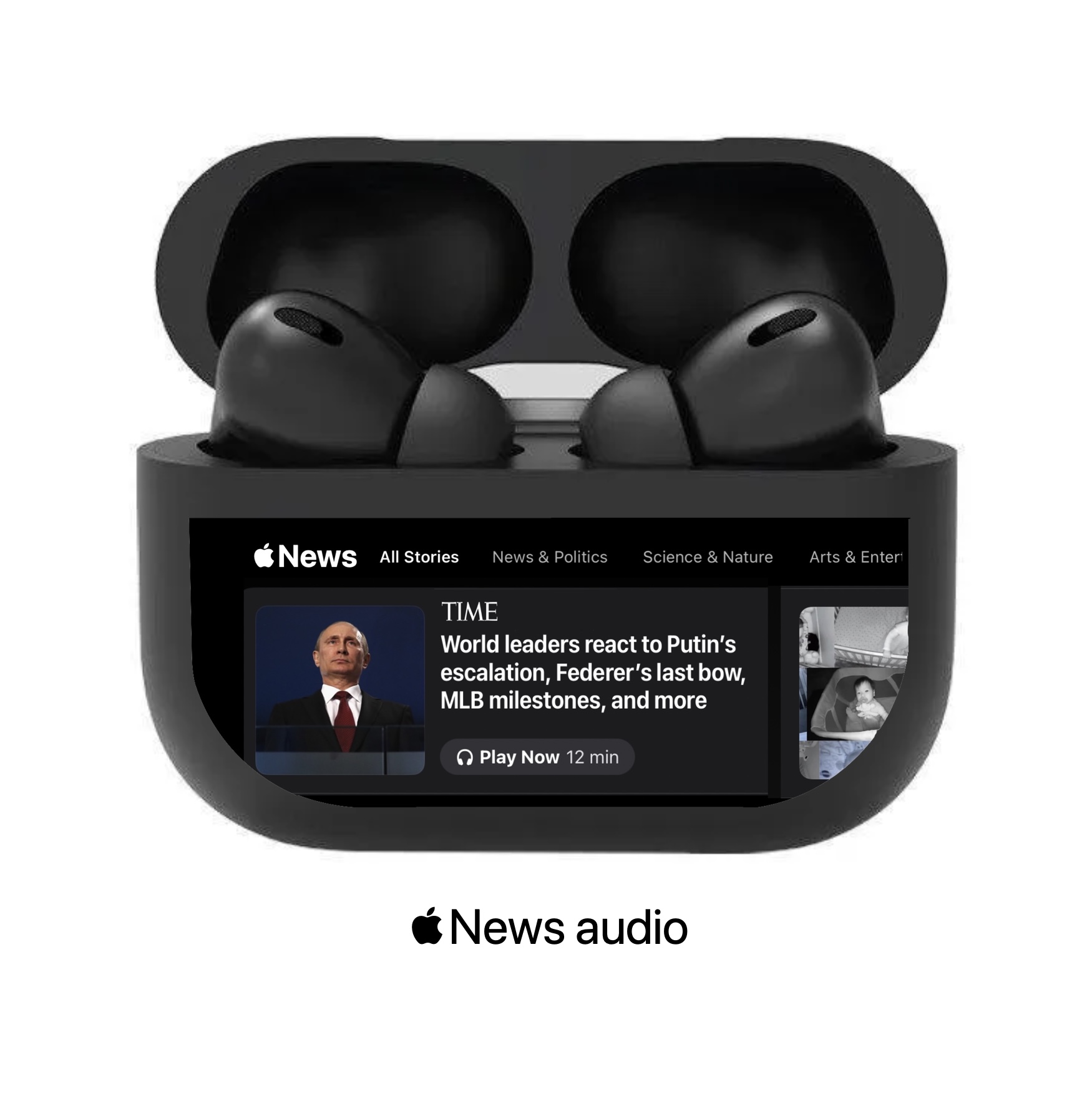 Airpods Pro (2 Gen Black) with Touch Screen Display